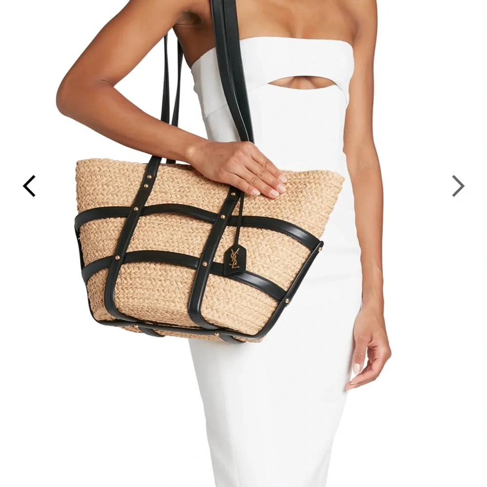 YSL Caged Raffia Tote - Picture 12 of 12